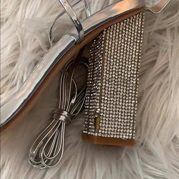 Silver lace up heels! - Picture 3 of 3